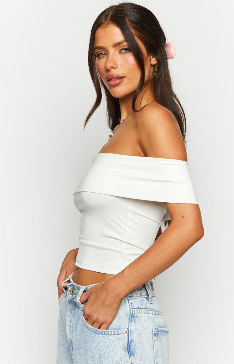 Paige Off Shoulder White Top Image
