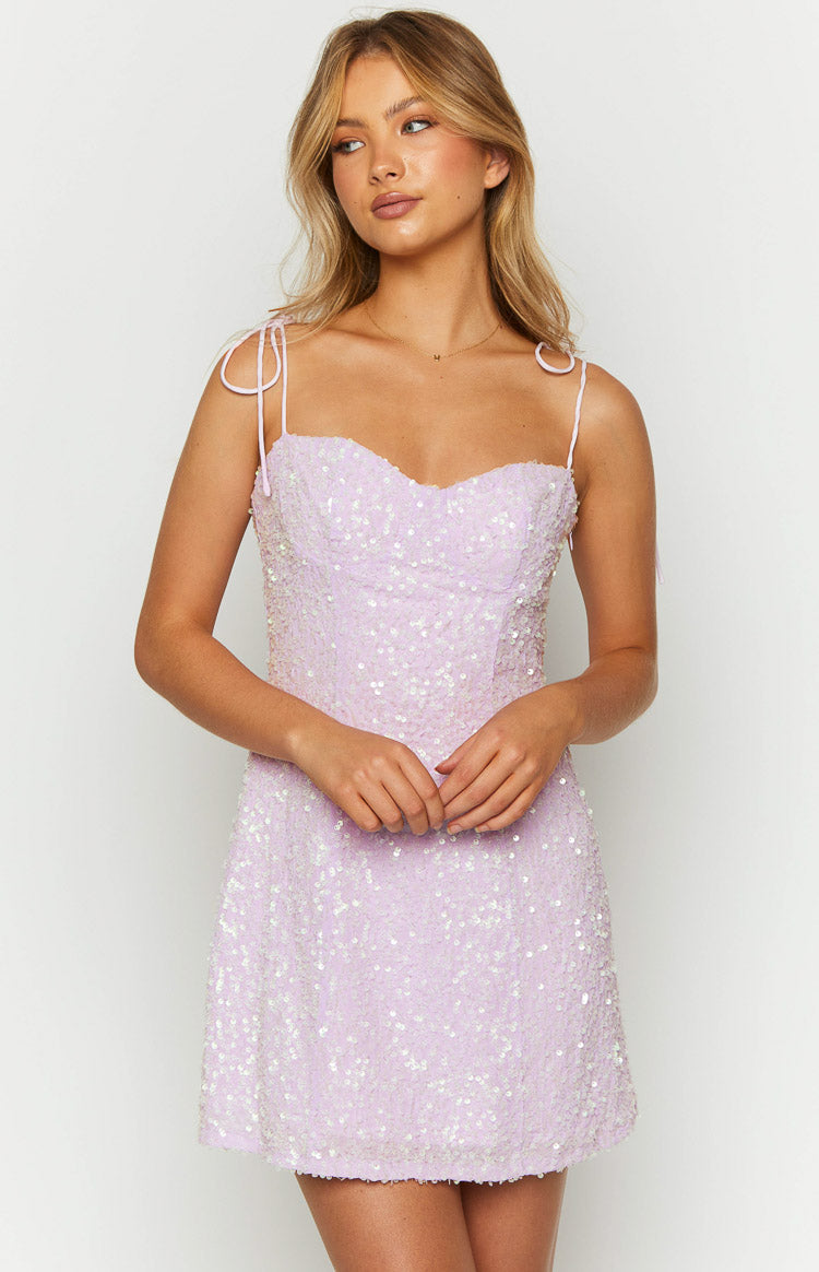 Penny Lane Purple Sequin Mini Dress Image