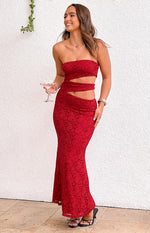 Rae Red Strapless Maxi Dress Image