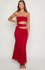Rae Red Strapless Maxi Dress Image