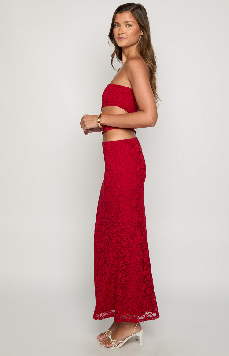 Rae Red Strapless Maxi Dress Image