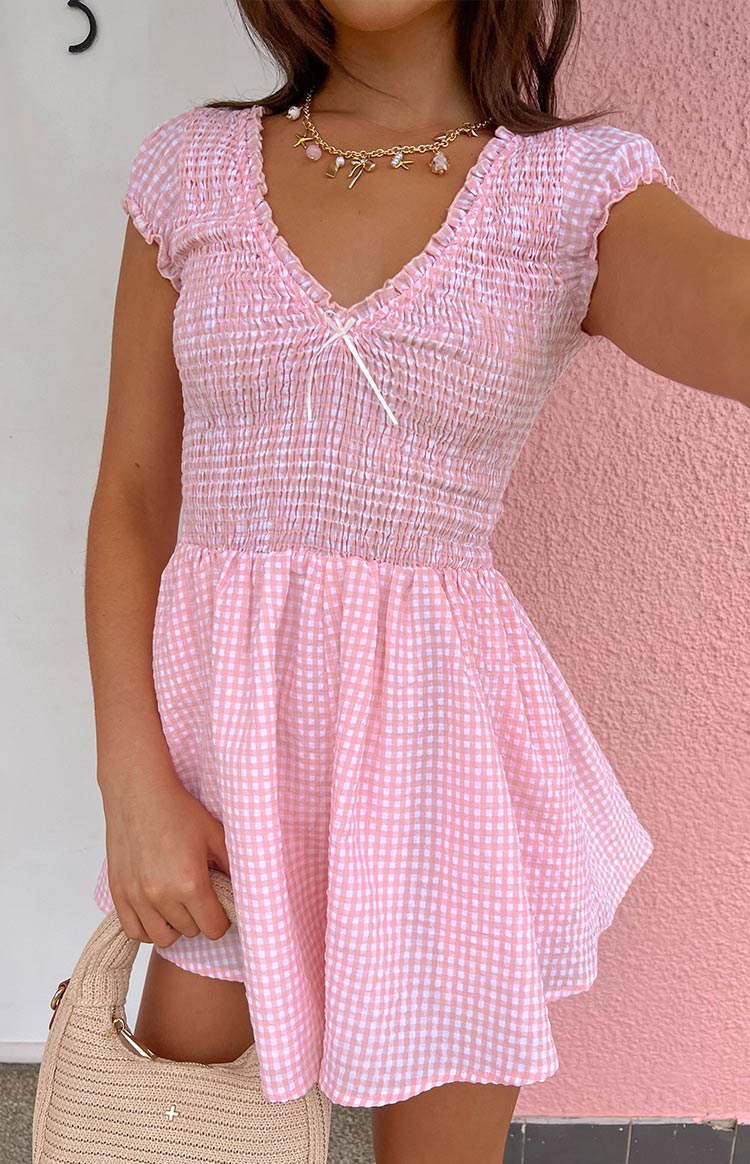 Raldo Pink Gingham Playsuit Image