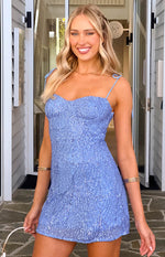 Penny Lane Light Blue Sequin Mini Dress Image