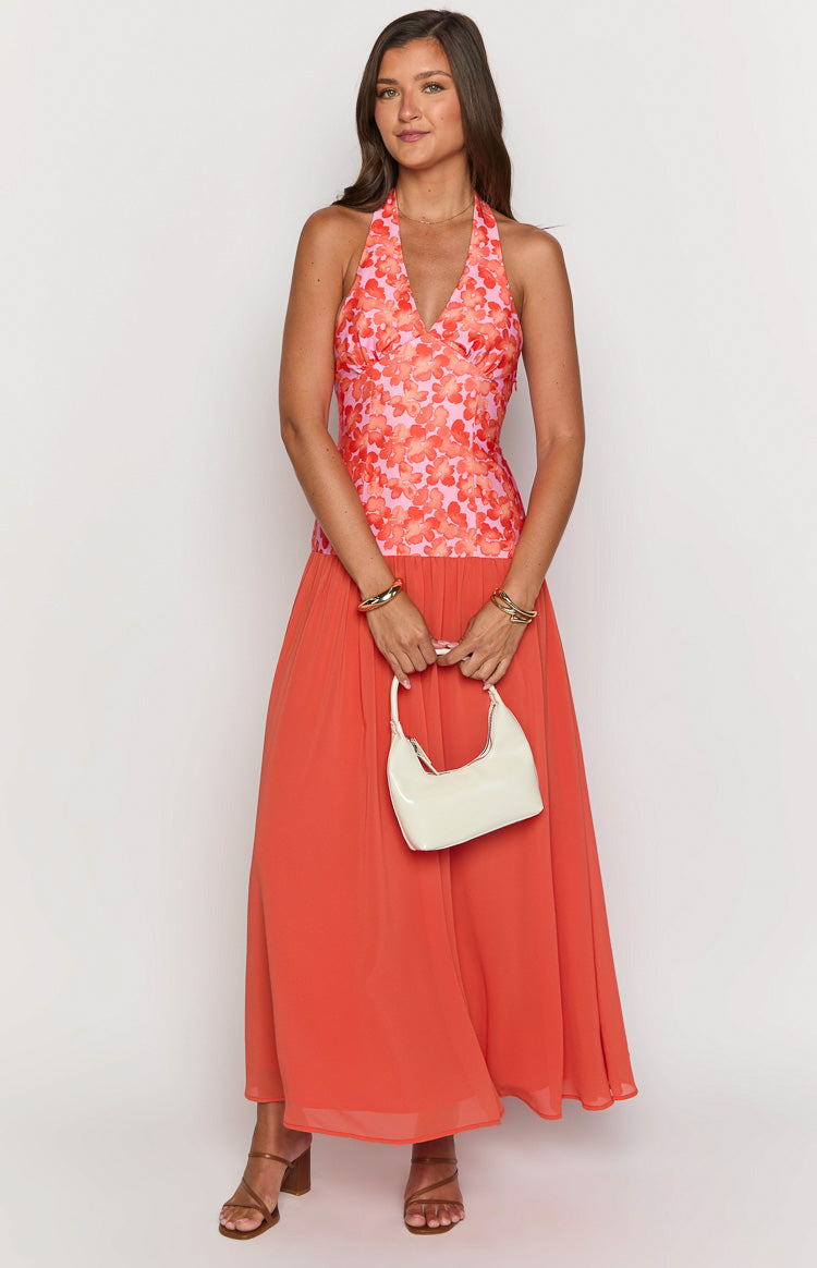 Roxanne Orange Floral Maxi Dress Image