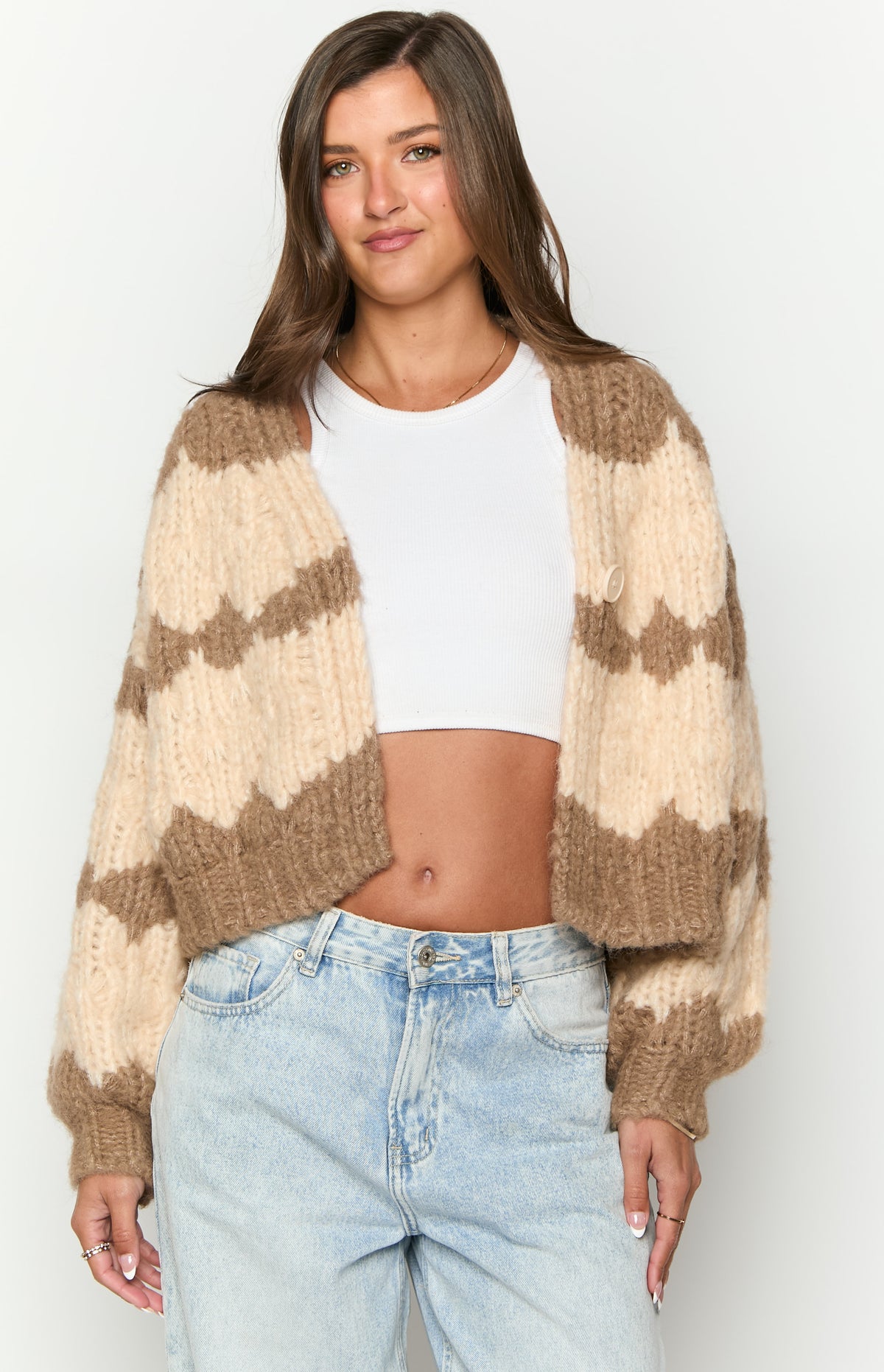 Ryley Brown Knit Cardigan Image