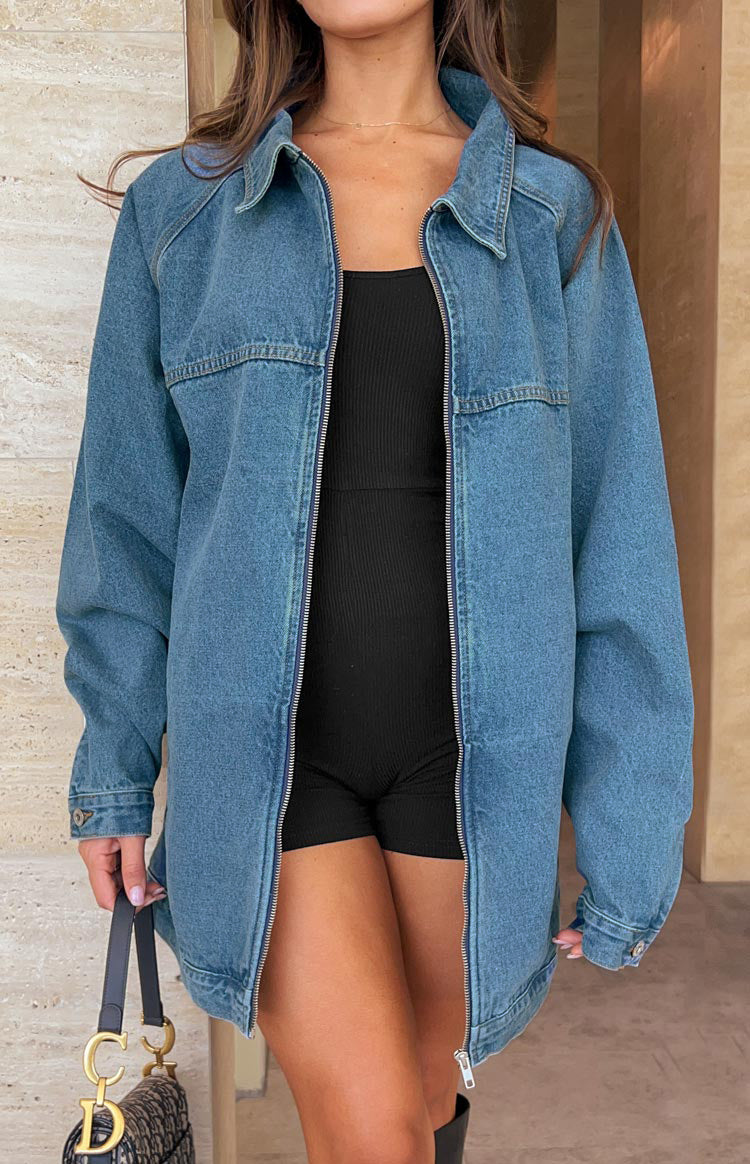 Sally Blue Oversized Denim Jacket – Beginning Boutique