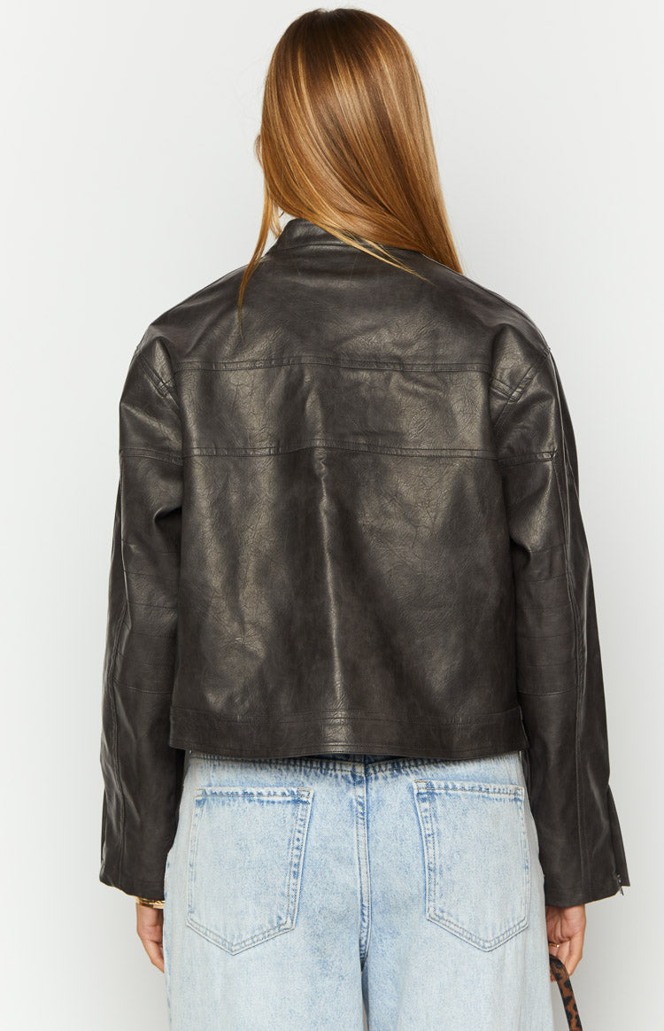 Sam Vintage Black PU Jacket Image