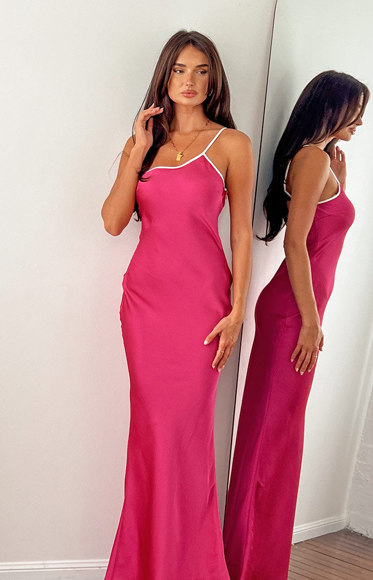 Shop Formal Dress - Saylor Pink Maxi Dress fourth image
