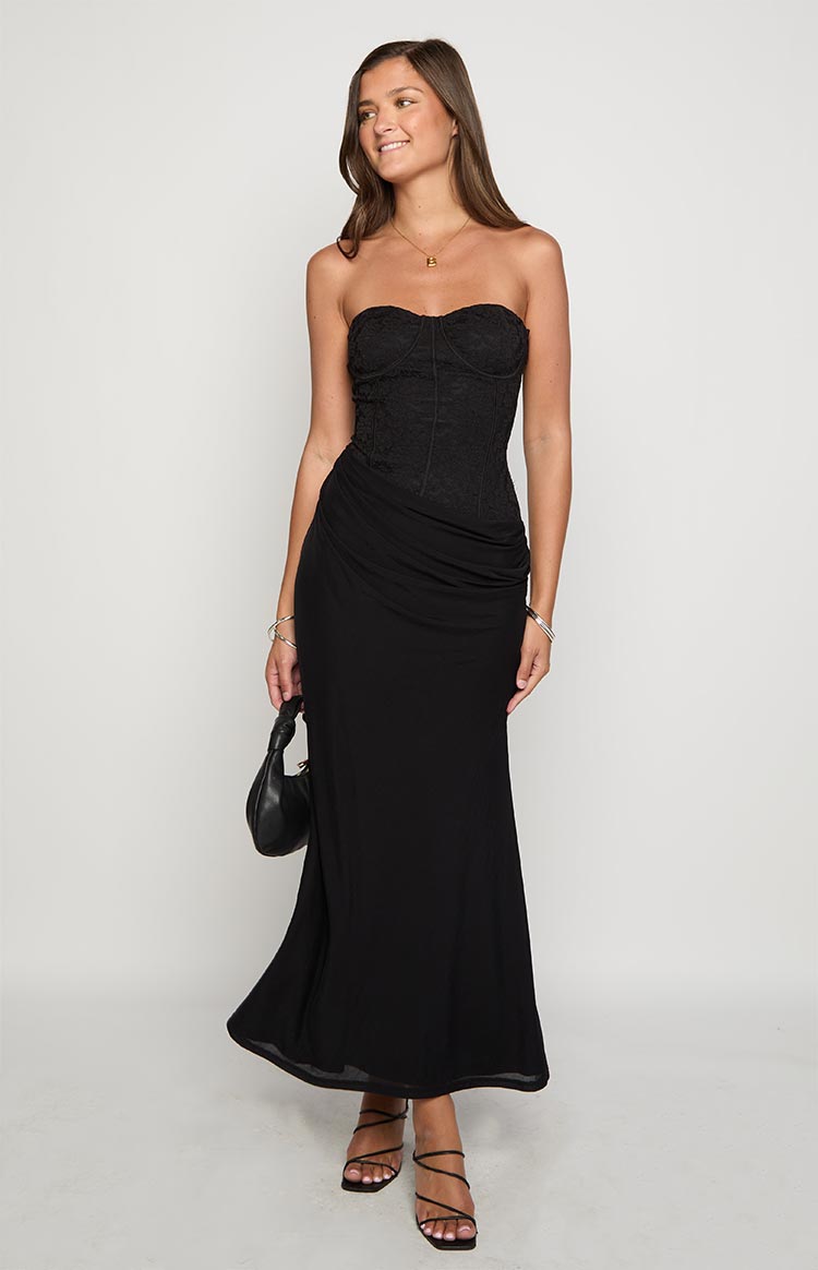 Scotti Black Strapless Corset Maxi Dress Image