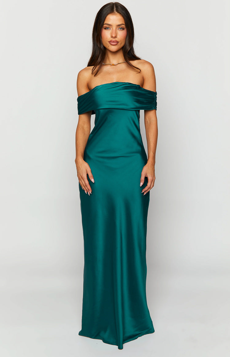 Shop Formal Dress - Seraphina Teal Off The Shoulder Maxi Dress secondary image