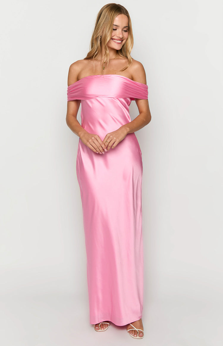 Seraphina Pink Off The Shoulder Maxi Dress Image