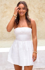 Sinai White Strapless Mini Dress Image