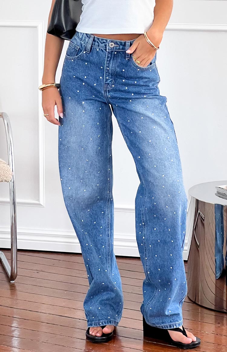 Sparks Mid Wash Denim Straight Leg Jeans Image
