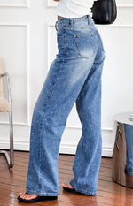 Sparks Mid Wash Denim Straight Leg Jeans Image