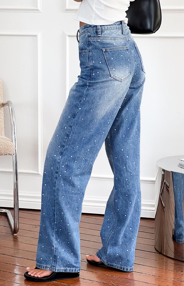 Sparks Mid Wash Denim Straight Leg Jeans Image