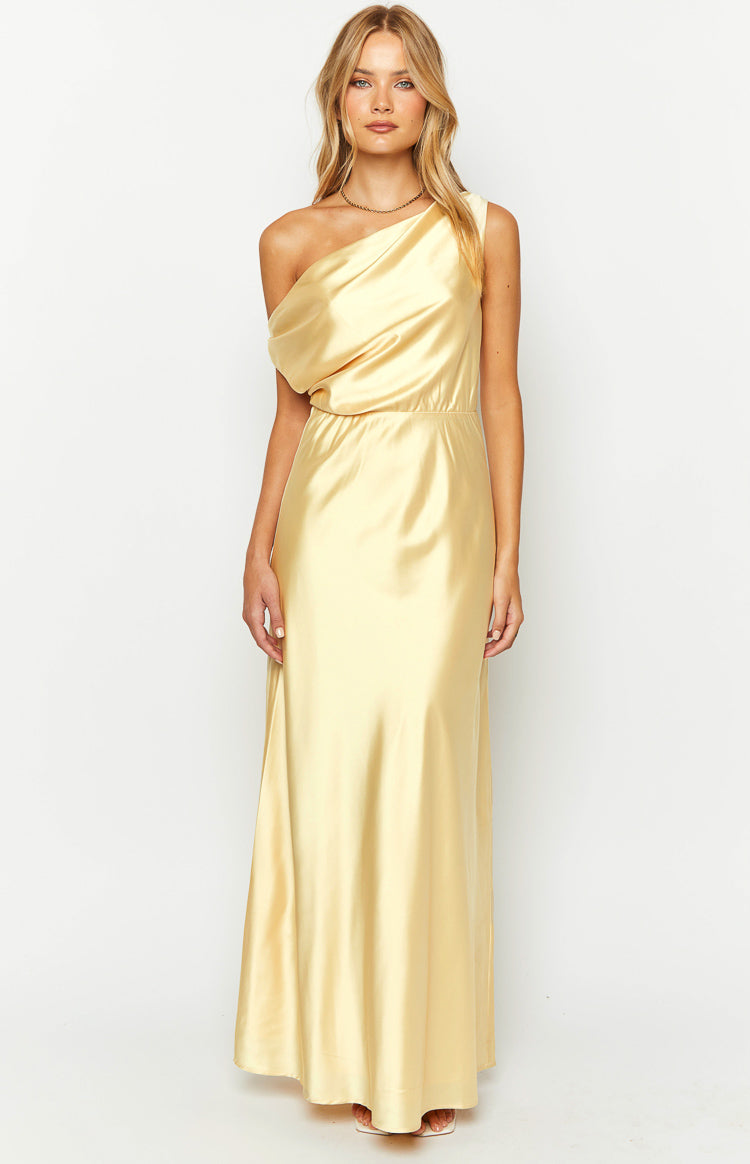 Shop Formal Dress - Sunshine Elegance Yellow Formal Maxi Dress sixth image