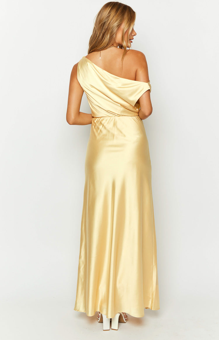 Shop Formal Dress - Sunshine Elegance Yellow Formal Maxi Dress third image