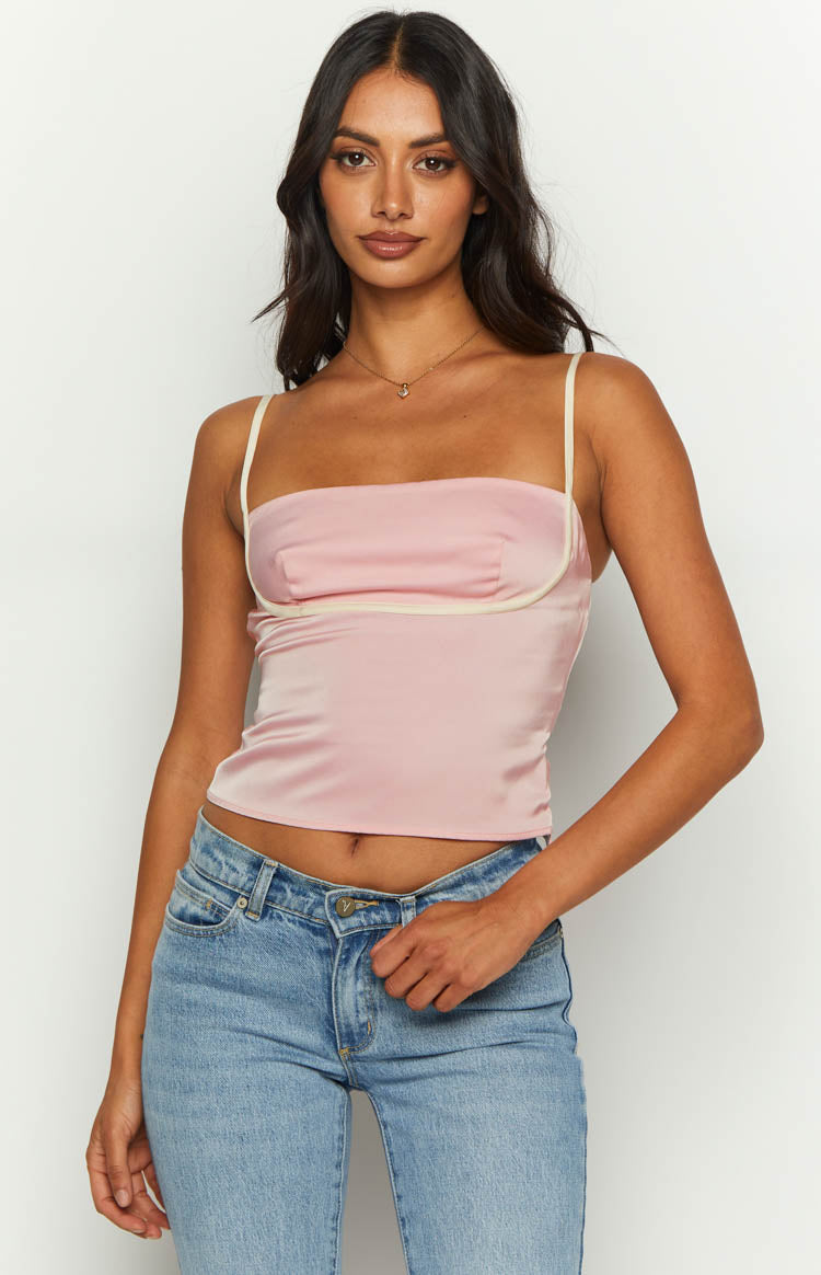 Tamra Pink Low Back Top Image