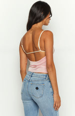 Tamra Pink Low Back Top Image