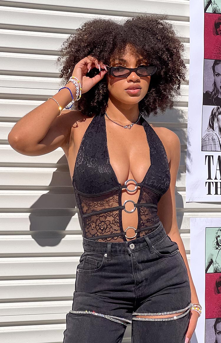 Halter bodystocking shop