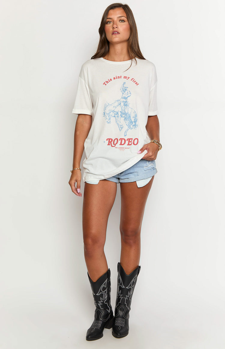 The Laundry Room First Rodeo White Oversized Tee Image
