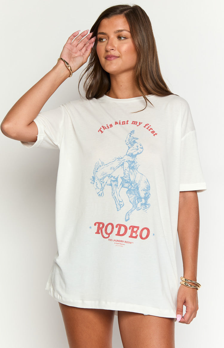 The Laundry Room First Rodeo White Oversized Tee Image