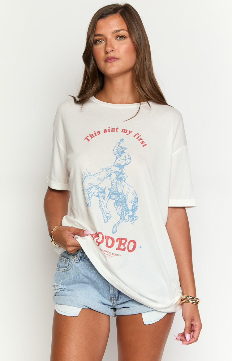 The Laundry Room First Rodeo White Oversized Tee Image