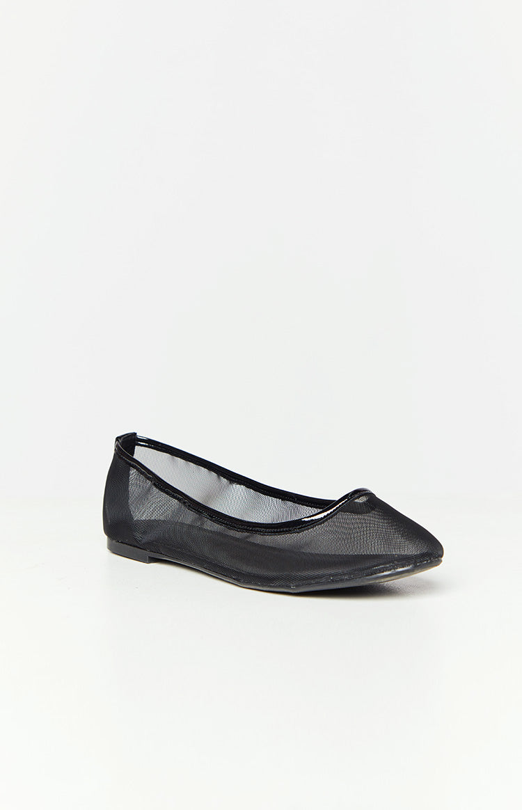 Therapy Arlo Black Crinkle Patent PU Ballet Flats Image