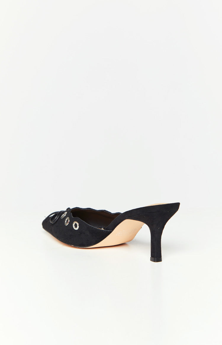 Therapy Justice Black Microfiber Heels Image