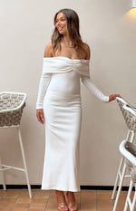 Tuesday White Long Sleeve Maxi Dress Image