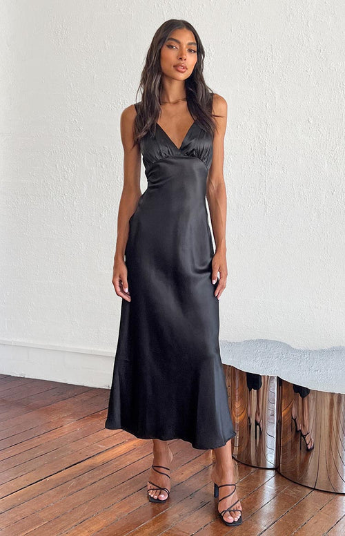 Black silk hot sale cocktail dress