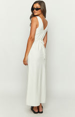Verlaine White Linen Blend Maxi Dress Image