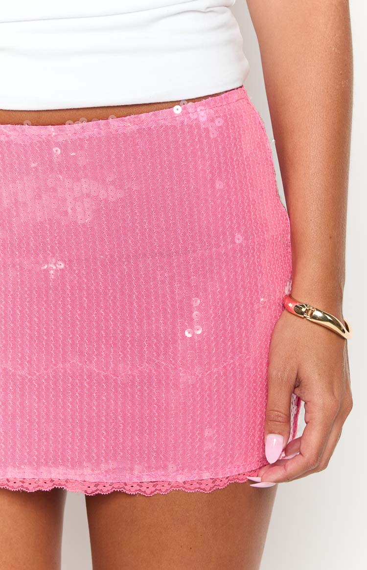 Vivi Pink Sequin Mini Skirt Image