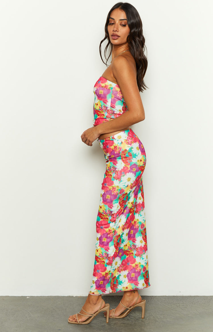 When in Rome Floral Print Mesh Maxi Skirt – Beginning Boutique