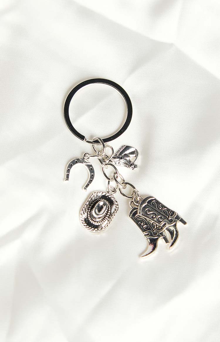 Yeehaw Silver Keychain Image