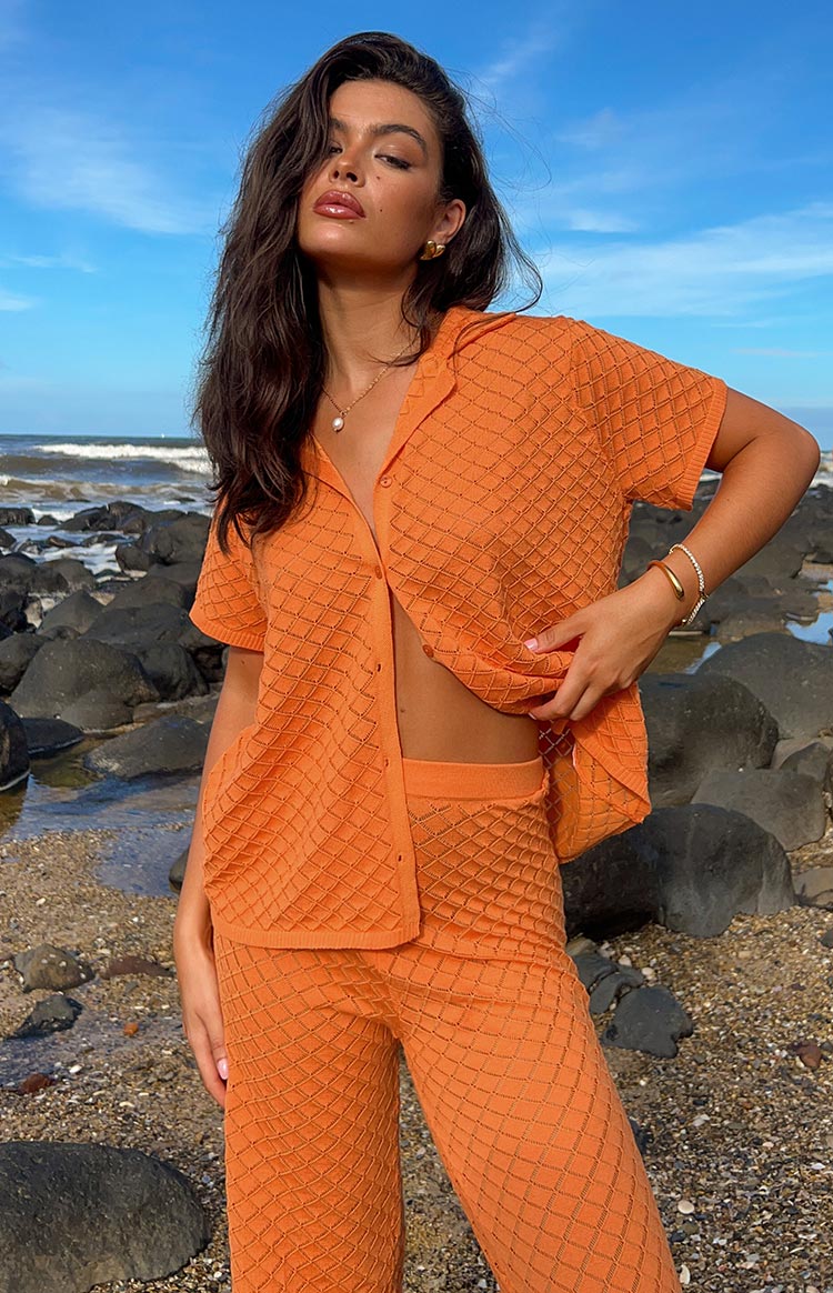 Zaida Orange Knit Top Image