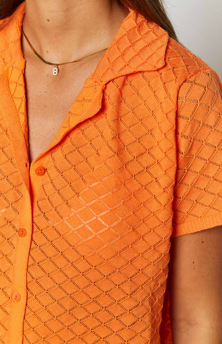 Zaida Orange Knit Top Image