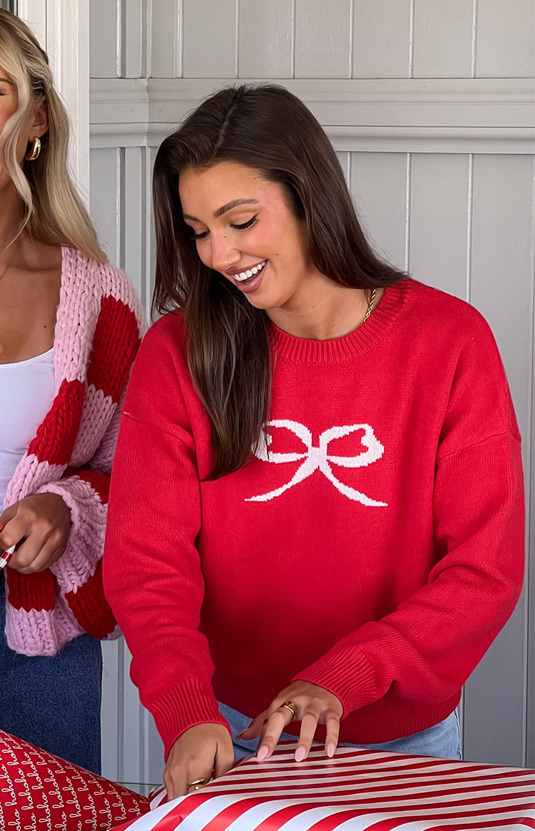 Zami Red Bow Sweater Image