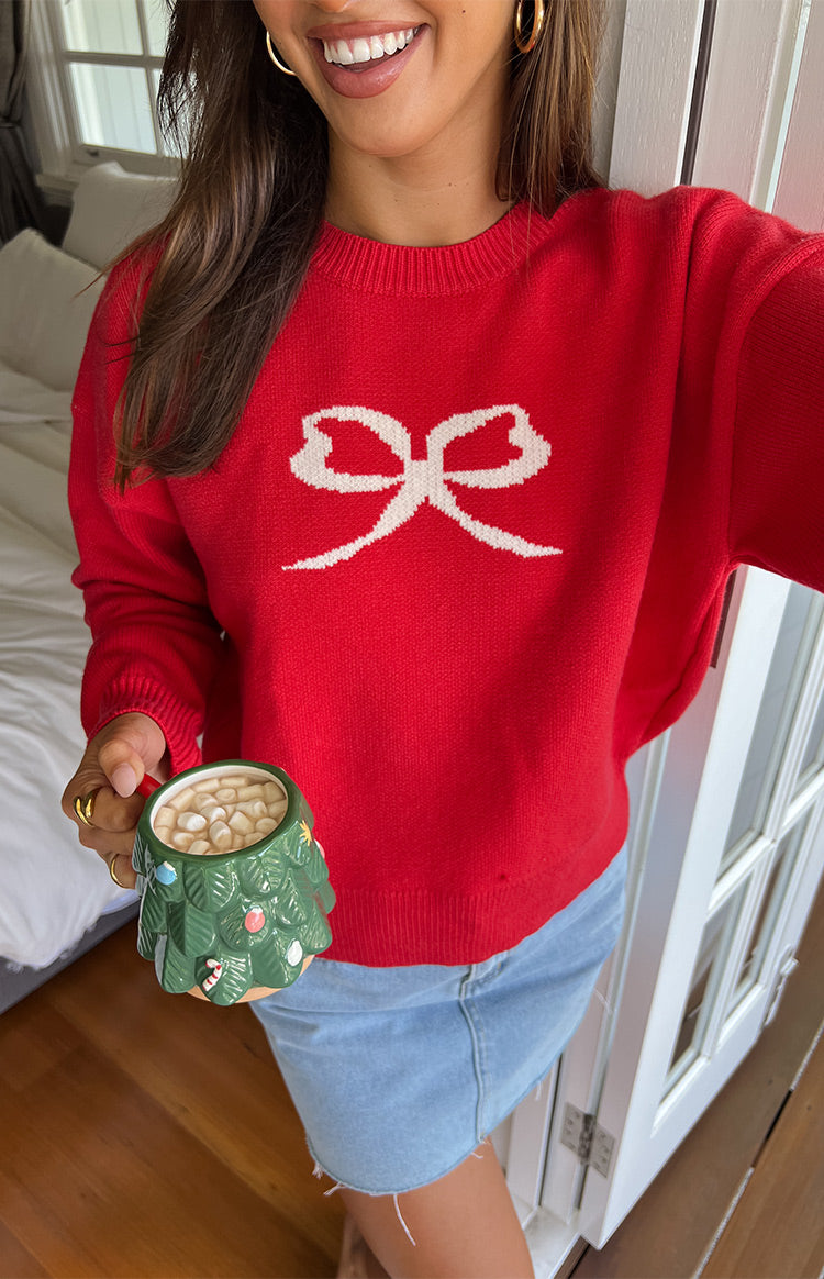 Zami Red Bow Sweater Image