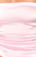 Zaylee Pink Strapless Satin Top Image