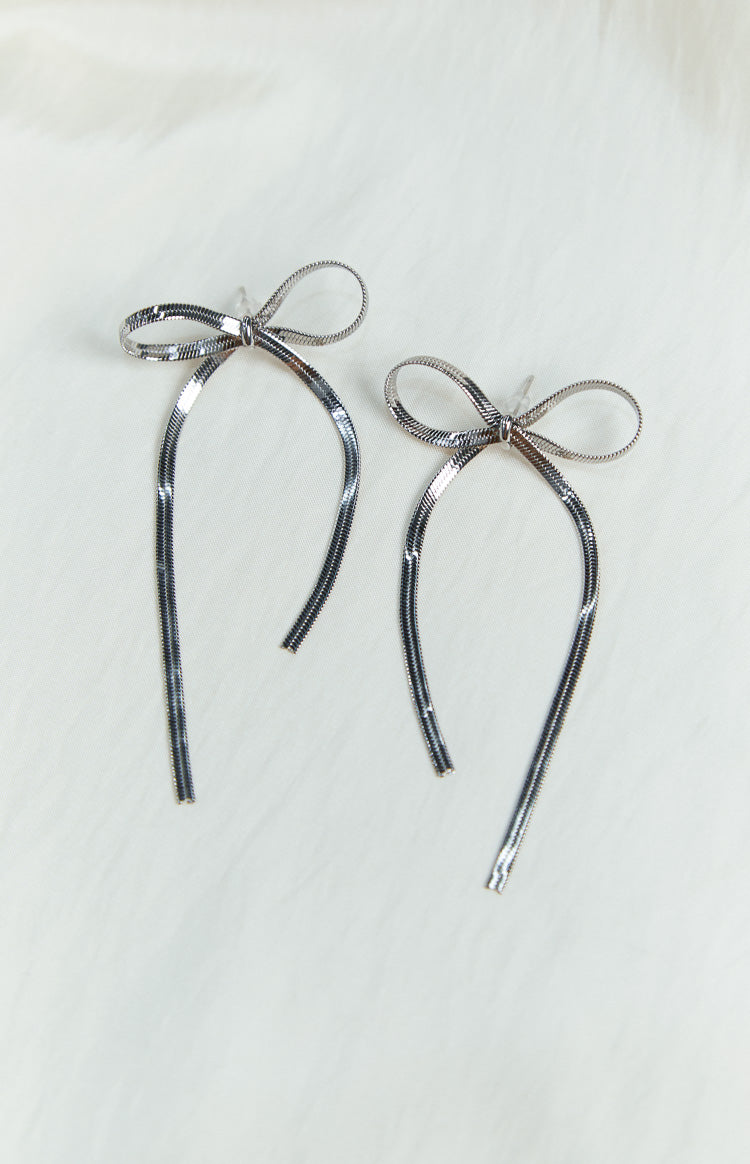 Zenith Silver Bow Earrings Image