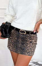 Zhara Leopard Print Mini Skirt Image