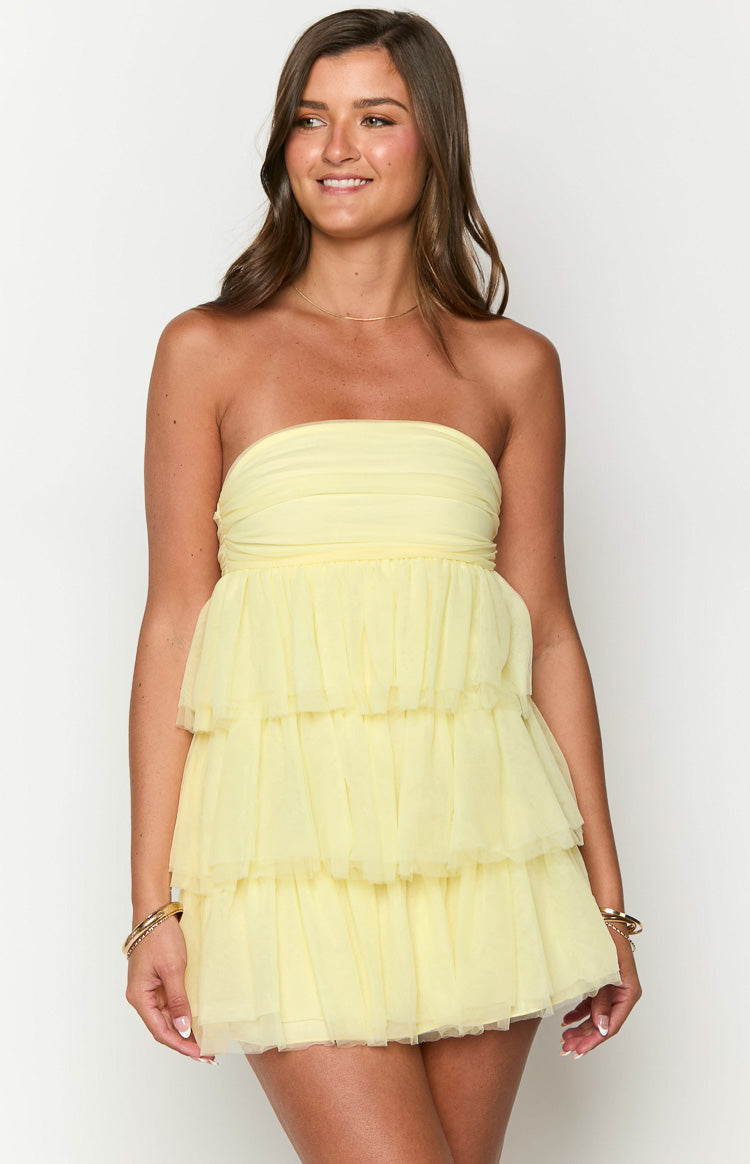 Birthday Girl Yellow Mini Party Dress Image