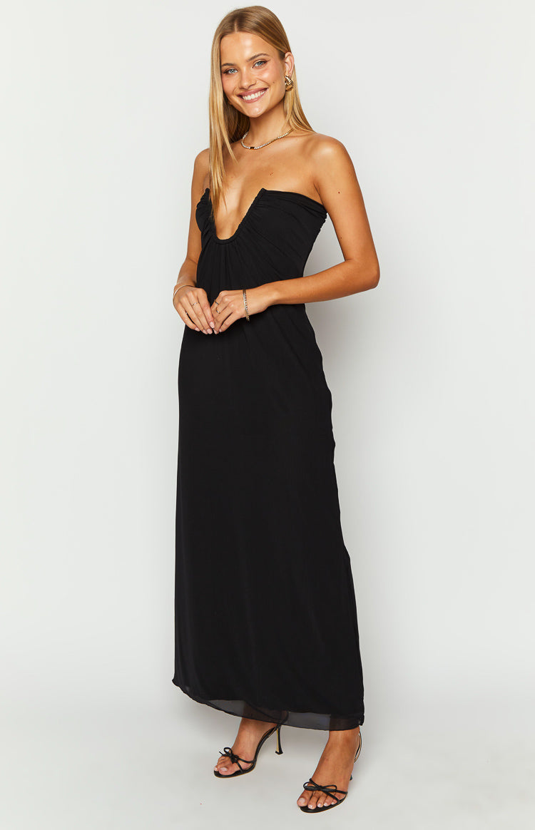 Braelyn Black Strapless Maxi Dress Image
