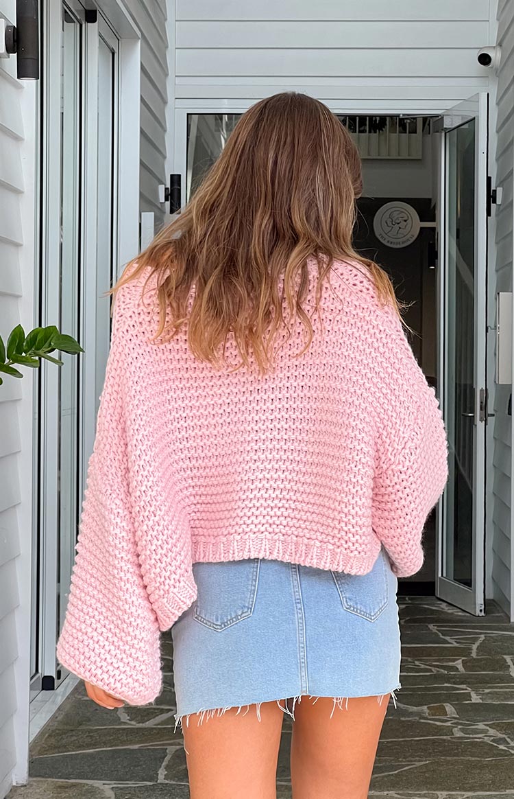 Jen Light Pink Knit Cardigan Image