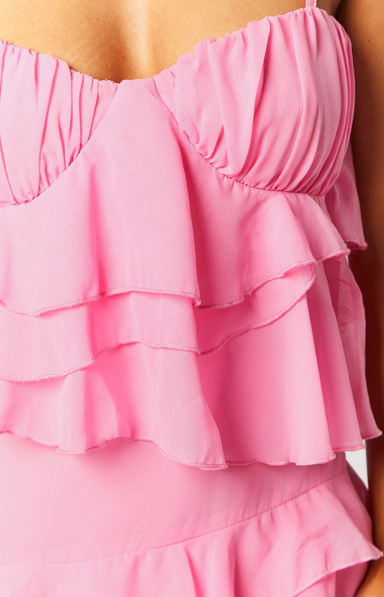 Kamala Pink Ruffle Mini Dress Image