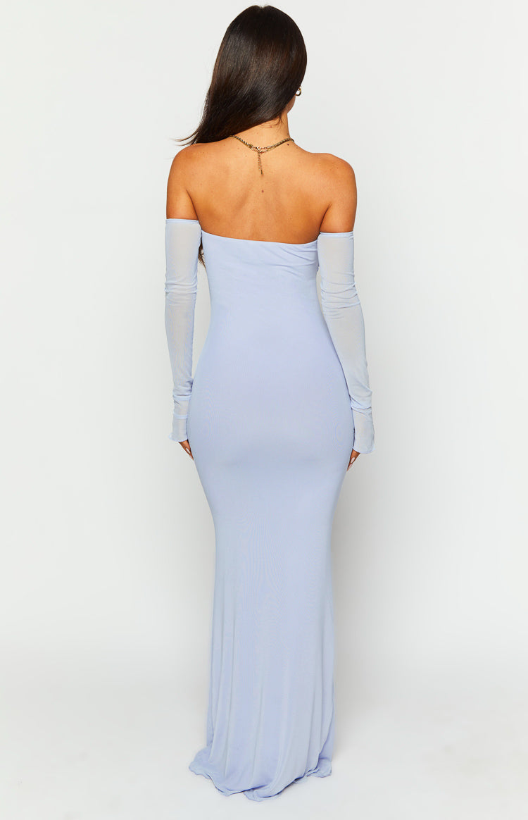 Shop Formal Dress - Odette Lilac Long Sleeve Formal Maxi Dress third image