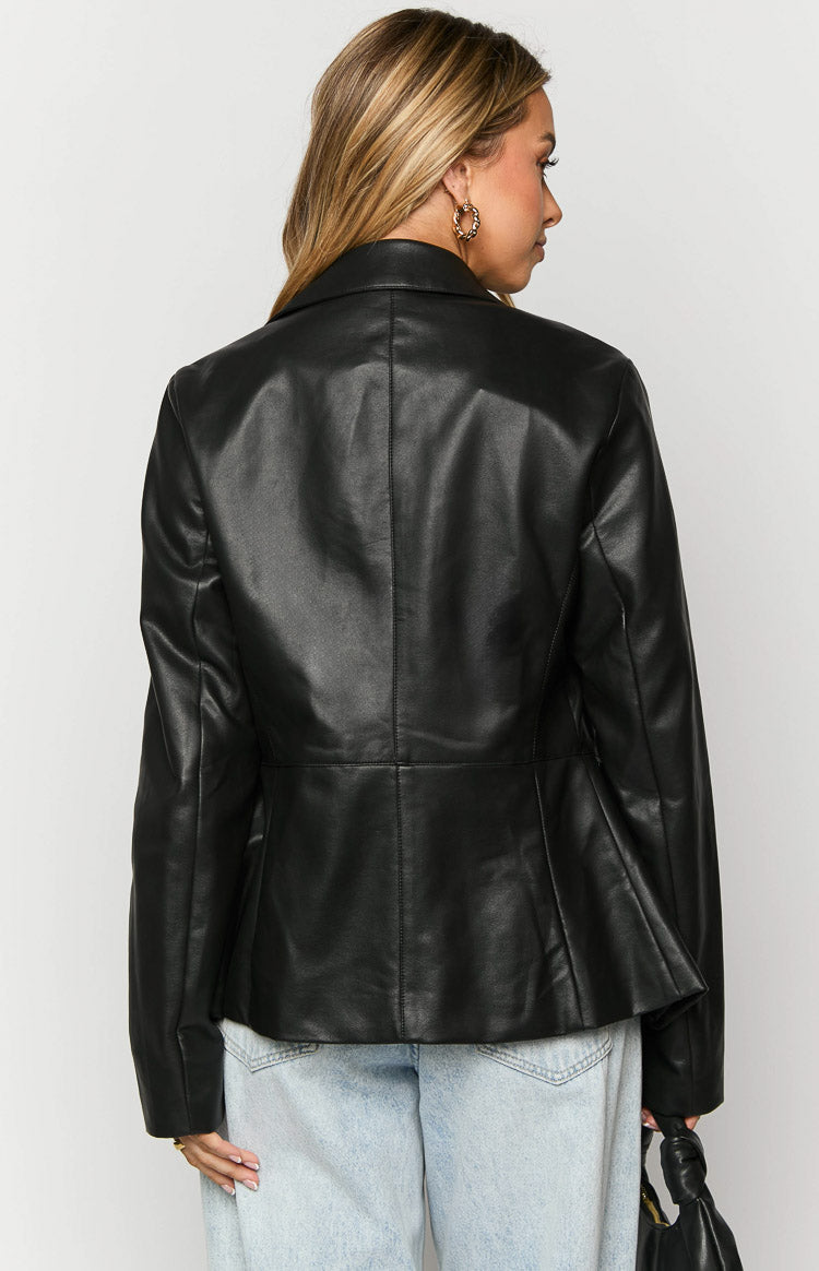 Tiah Black PU Jacket Image