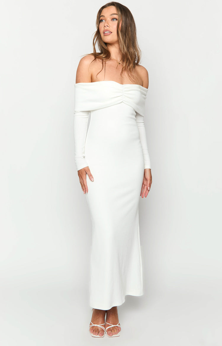 Tuesday White Long Sleeve Maxi Dress Image