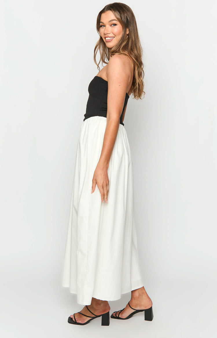 Wakerley Black Contrast Strapless Maxi Dress Image